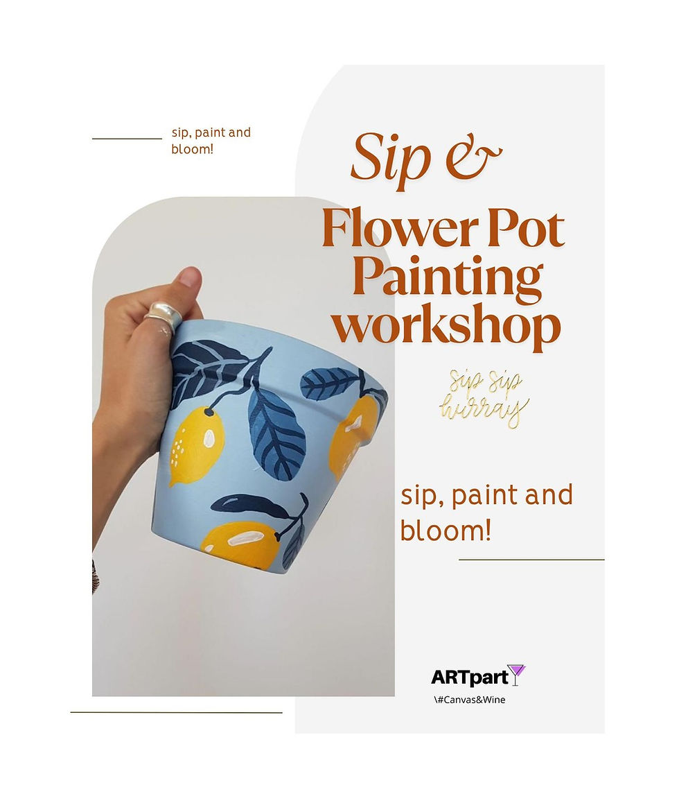 Flower Pot Painting - ARTparty (incl. 1 welcome drink and 10% off the food menu)