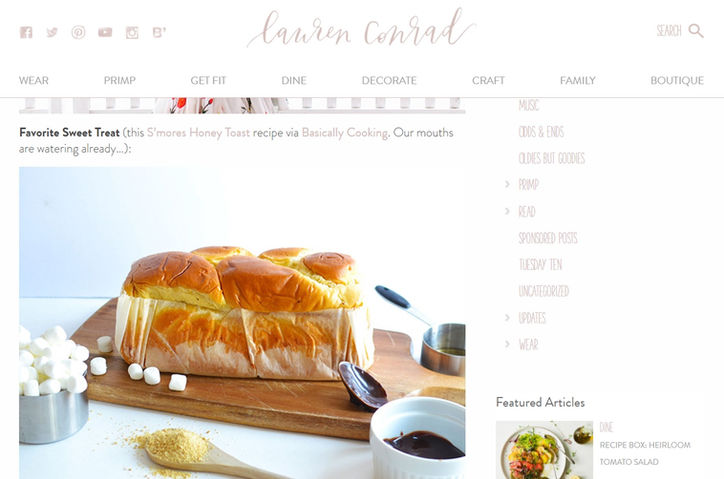 Major Announcement: Basically Cooking is featured as Lauren Conrad's Friday Favorite!
