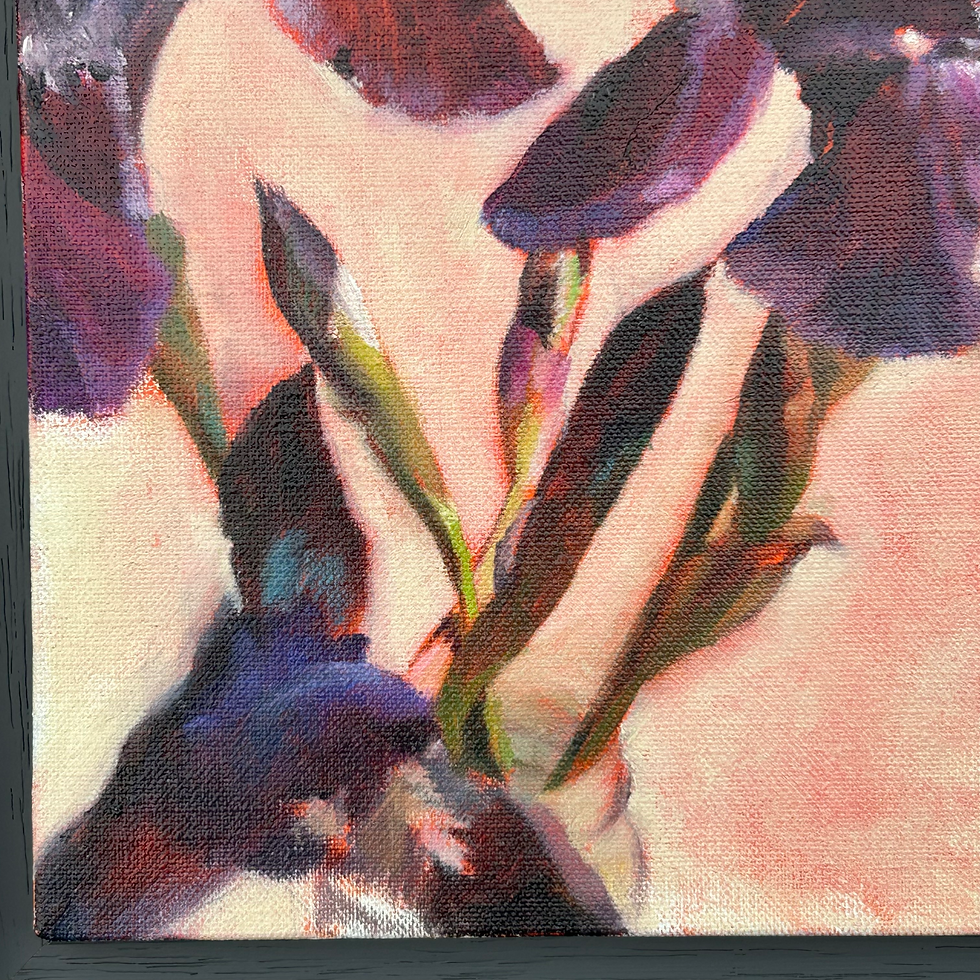 Thumbnail: Flowerworks - Iris Study III 20x20cms Oil on canvas panel