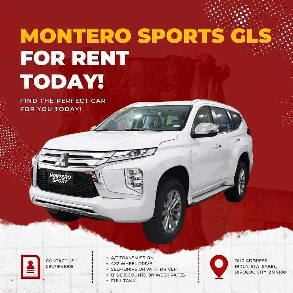 White Montero Sport GLS for rent in Dipolog City