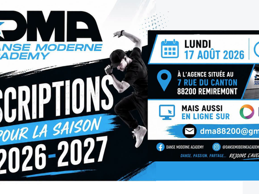 2026 / 2027 : PLANNING & INSCRIPTIONS !!!