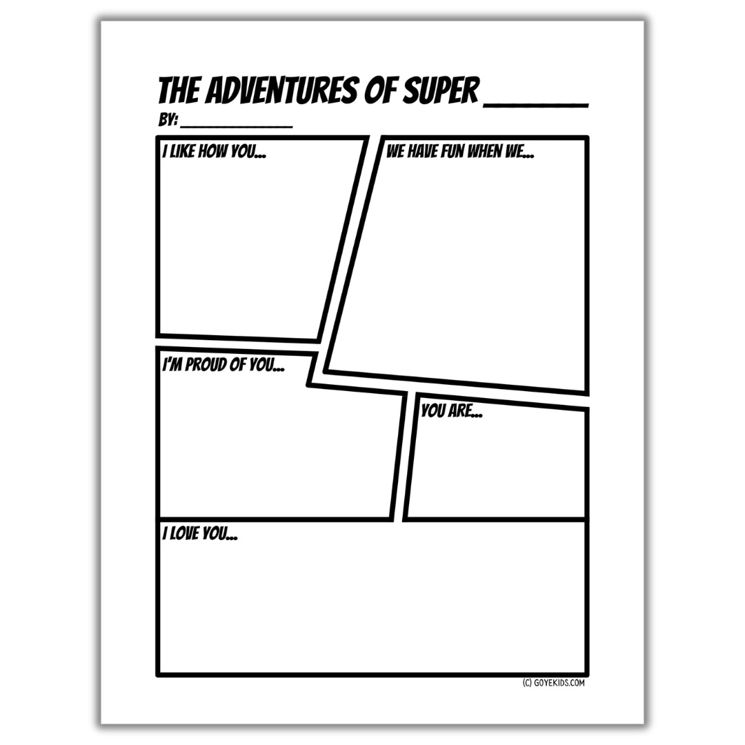 Comic Strip Template - Mother's Day/Father's Day