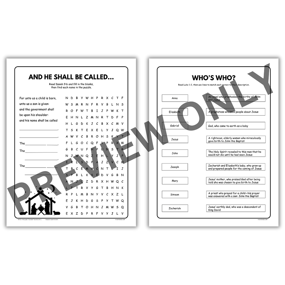 Thumbnail: The Birth of Jesus Activity Bundle