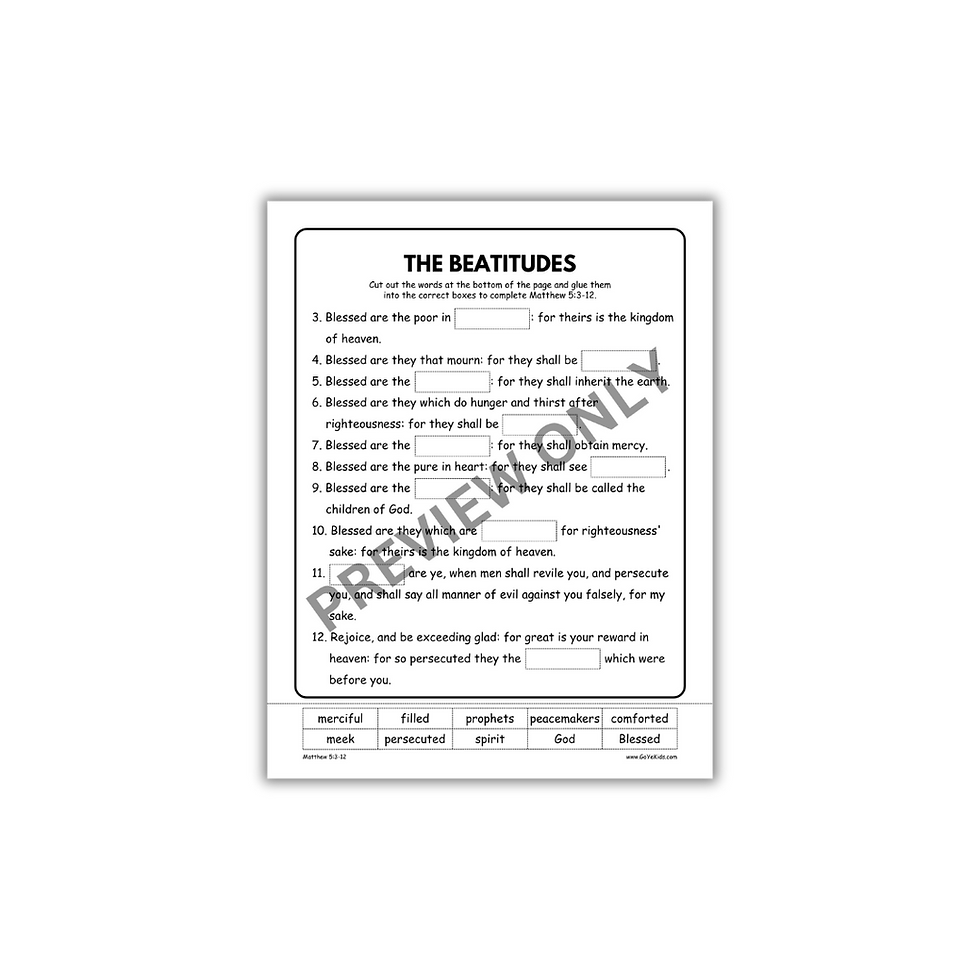 Thumbnail: Beatitudes Mini Activity Bundle