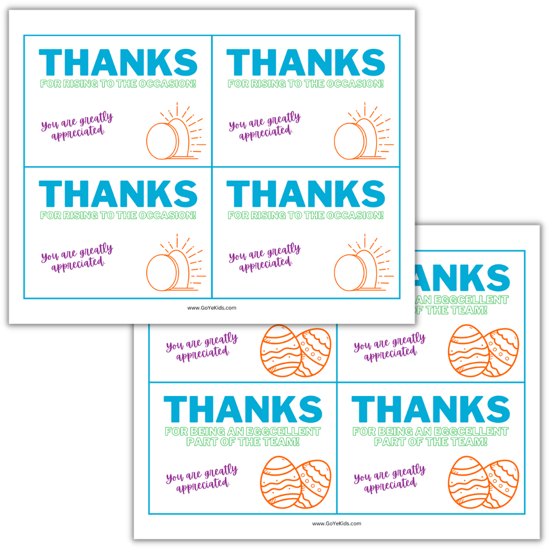 Easter Volunteer Appreciation Cards
