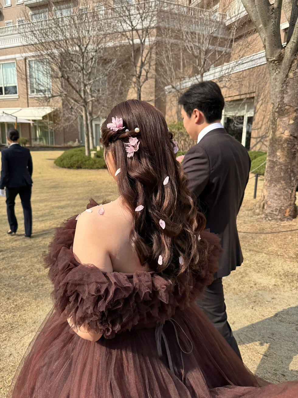 生花ヘアスタイル紹介