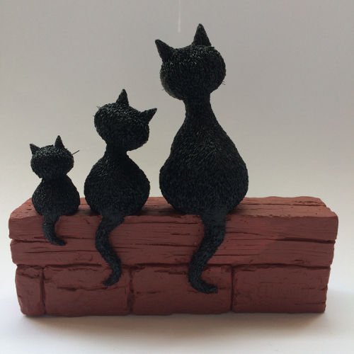 De katten van Dubout  "Enjoying the view genieten van het uitzicht zwart wit