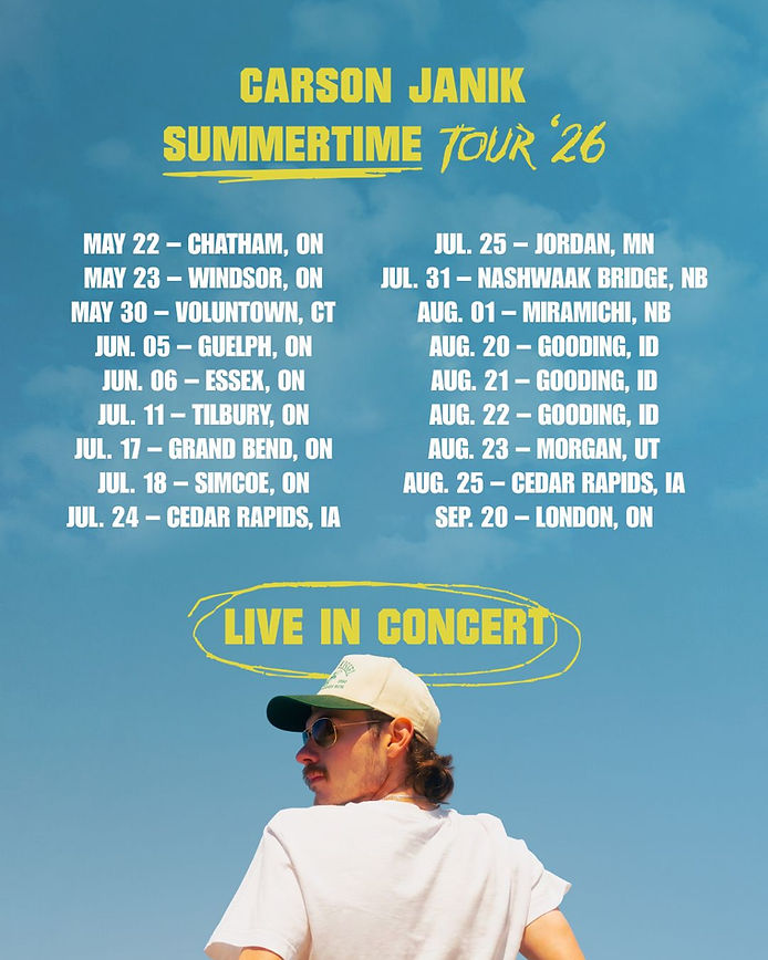 Carson Janik 2026 Canada-USA Summertime Tour
