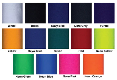 Puff Printing Colors Available
