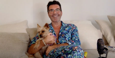 Crazy times on AGT: Simon Cowell in his pyjamas with Squiddly judging a singing dog!