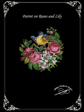 Parrot on Roses and Lily