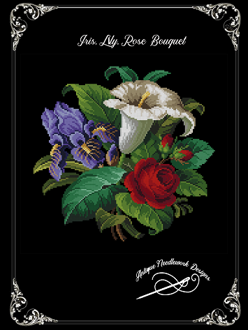 Iris, Lıly, Rose Bouquet