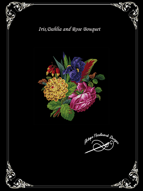 Iris,Dahlia and Rose Bouquet