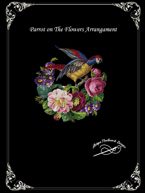 Parrot on The Flowers Arrangament