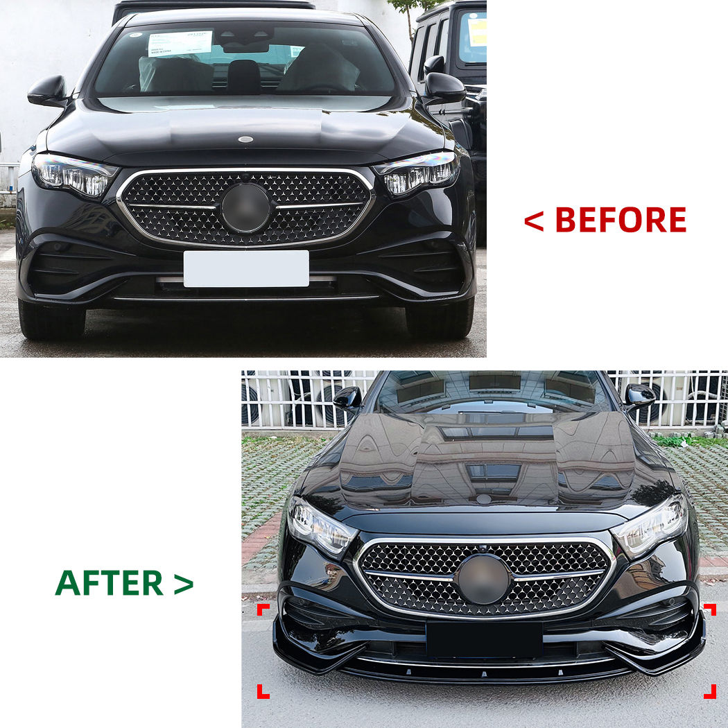 E Class W214 - Front Lip / Splitter - Gloss Black