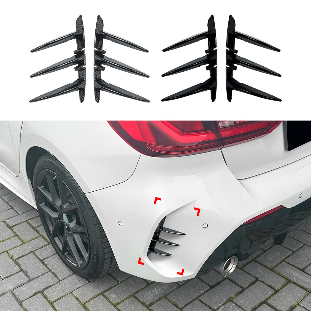 1 Series F40 Hatchback - Rear Bumper Flags - Gloss Black