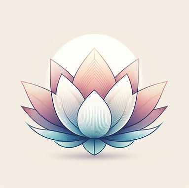 A lotus with a blend of vector art and abstract geometric design, incorporating softer lin