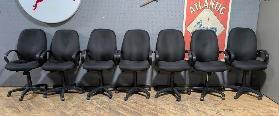 #593. Set of 7 Black Chairs