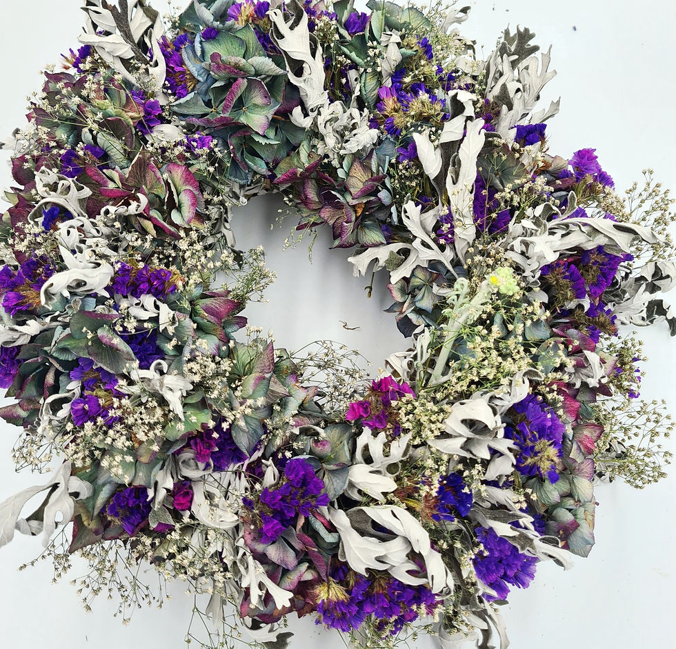 Dried flowers wreath " First frost "