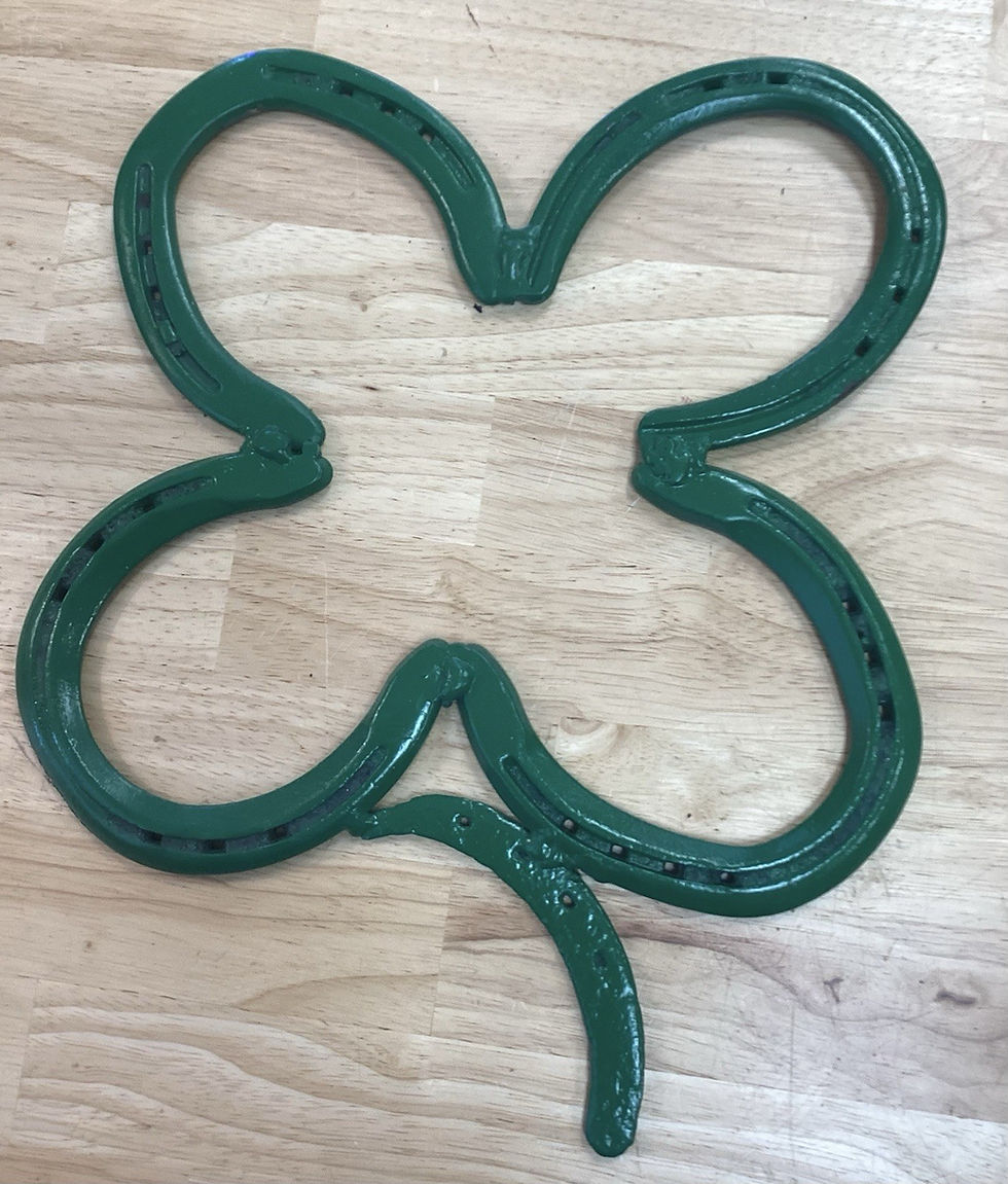 Thumbnail: Shamrock Metal Art Horseshoe Wall Decor 14" Handmade USA