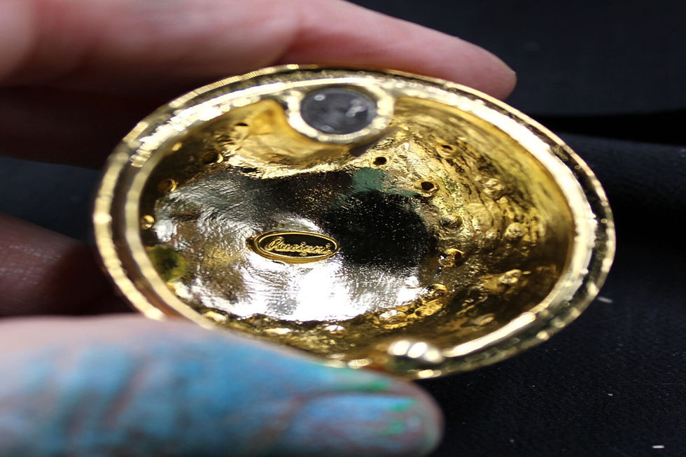 Thumbnail: Sapphire Rucinni Russian Style Egg Trinket Box Magnetic Vintage