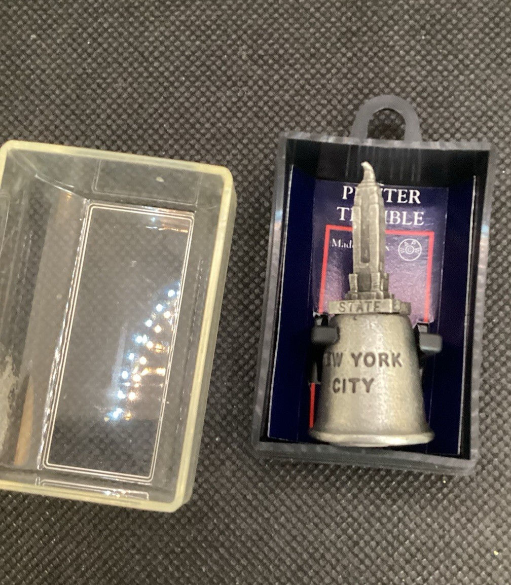 Pewter Thimble New York City Empire State Building Original Box