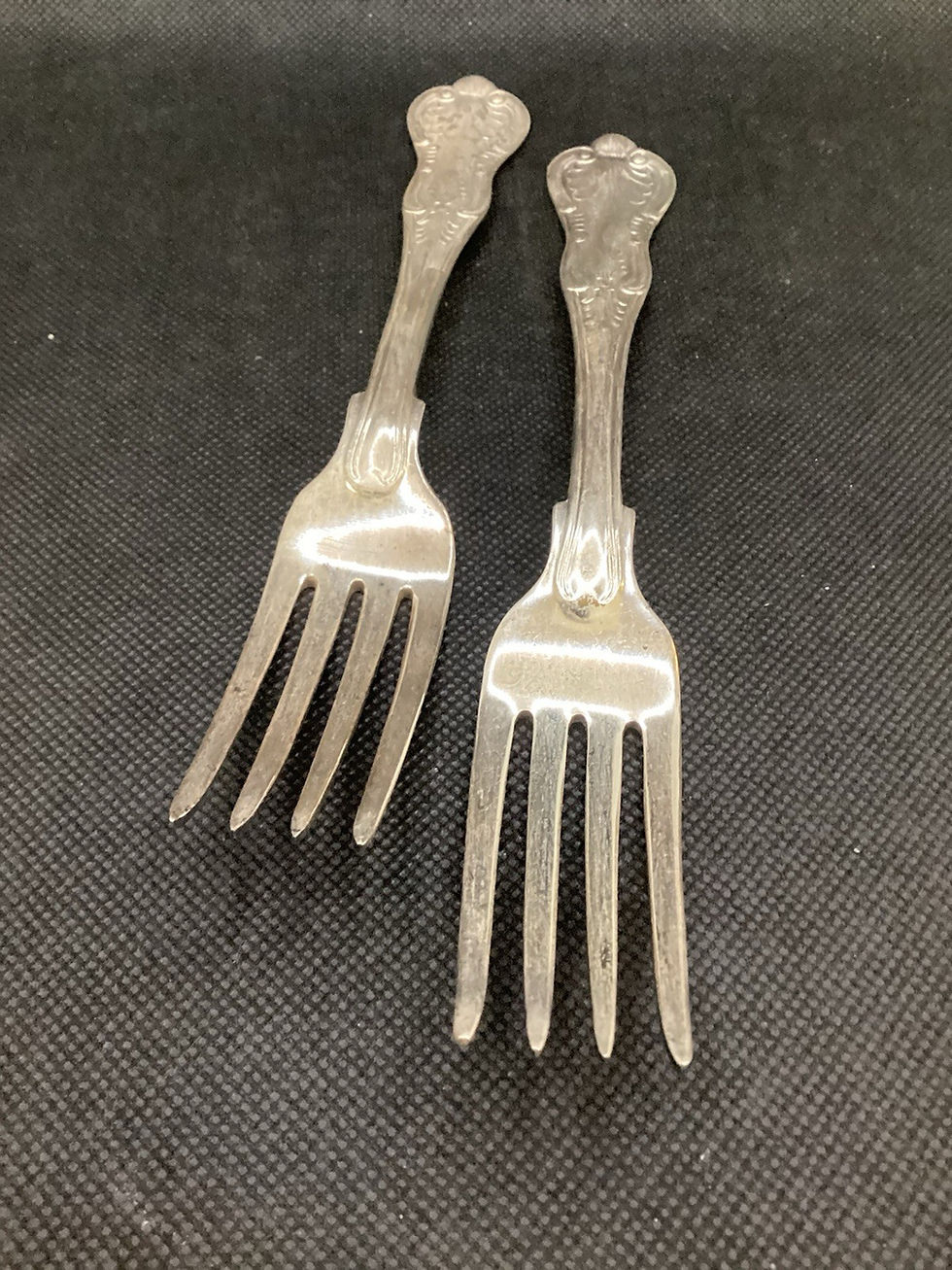 Thumbnail: Reed & Barton Stainless Forks Lot Of 2 VTG Kings Pattern