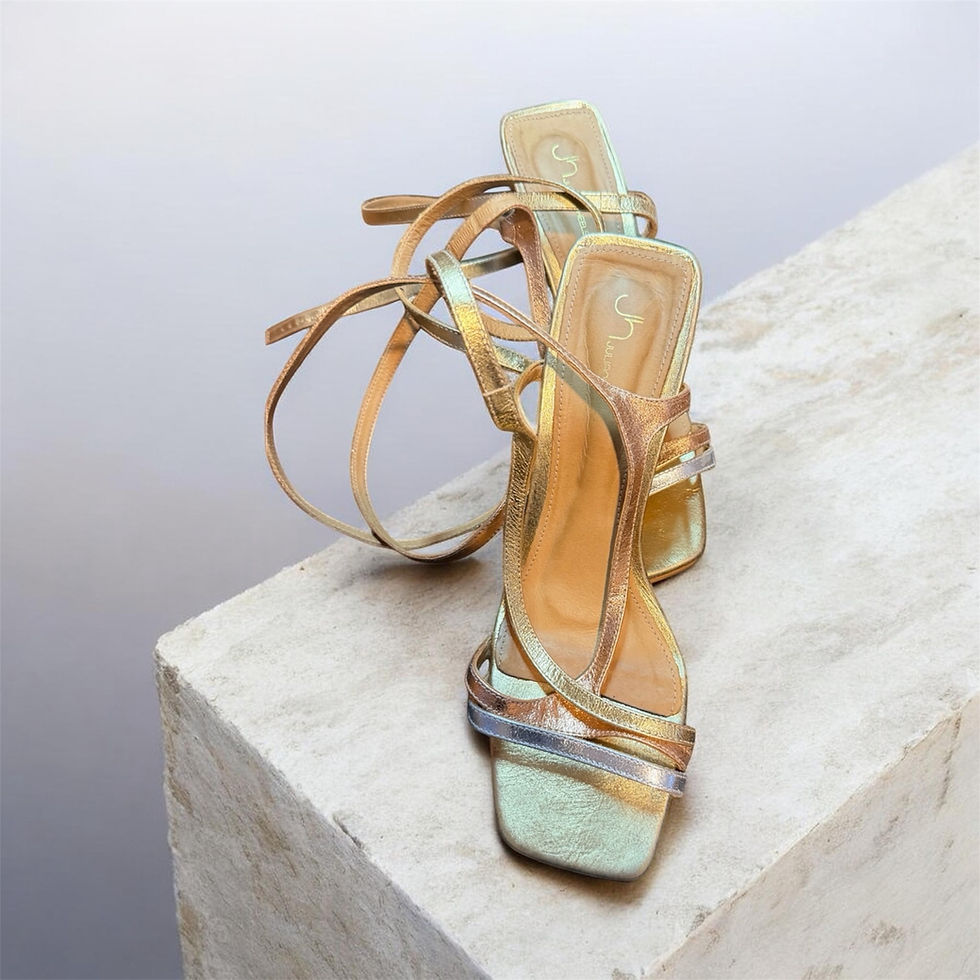 Thumbnail: Juliana Multicolor Square -Toe Mid High Heels (fits 8.5/9)