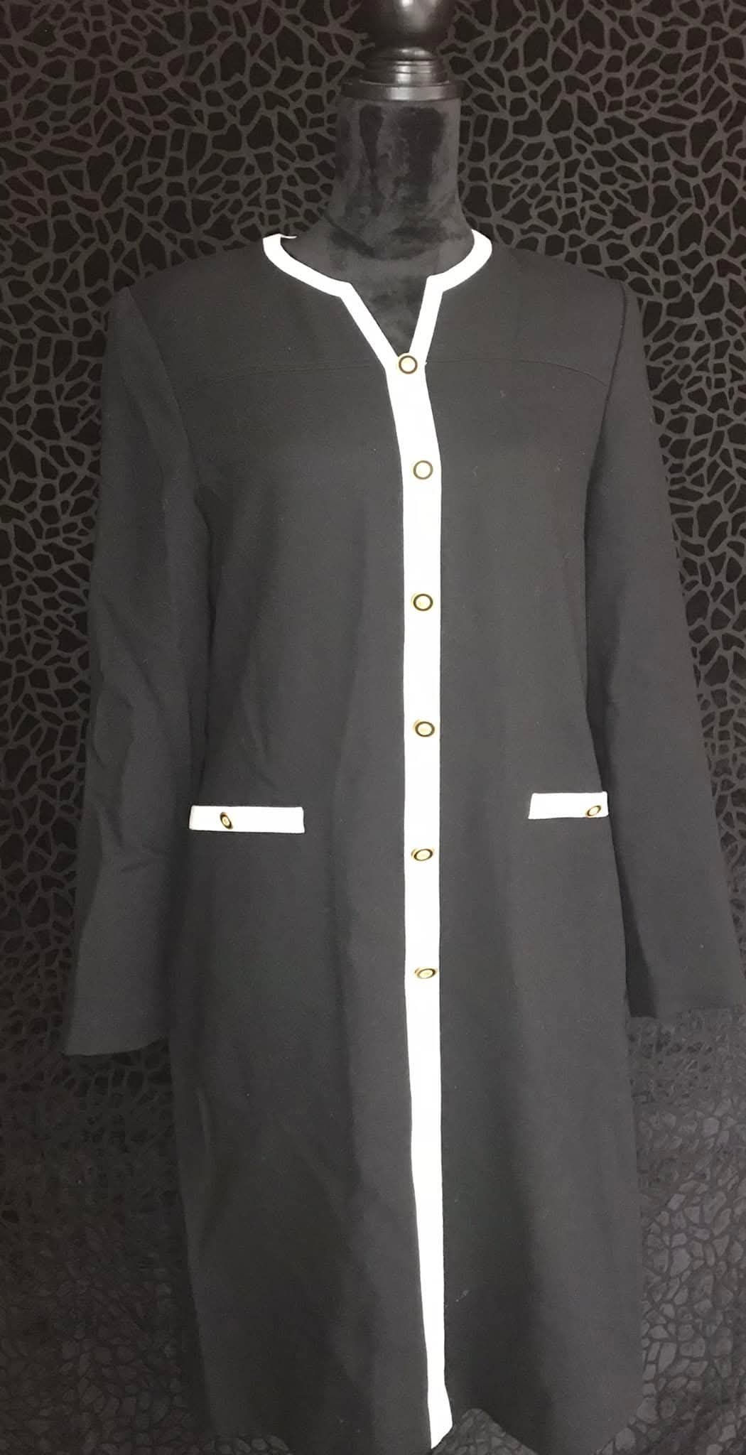 Kasper Brand Black & White Dress (Size 10)