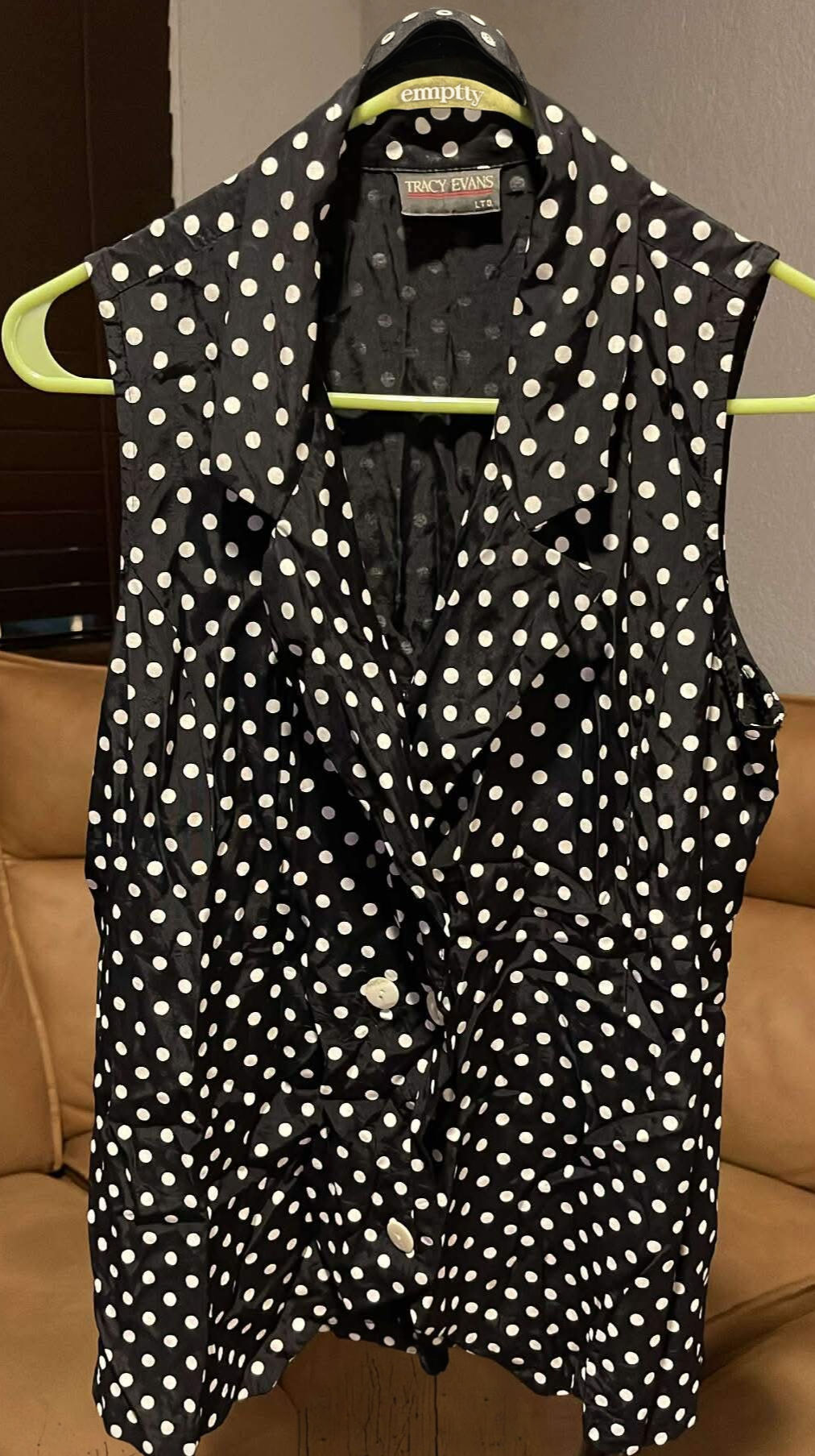 VINTAGE Black & White TRACY EVANS LTD Blouse ( Fits Medium)