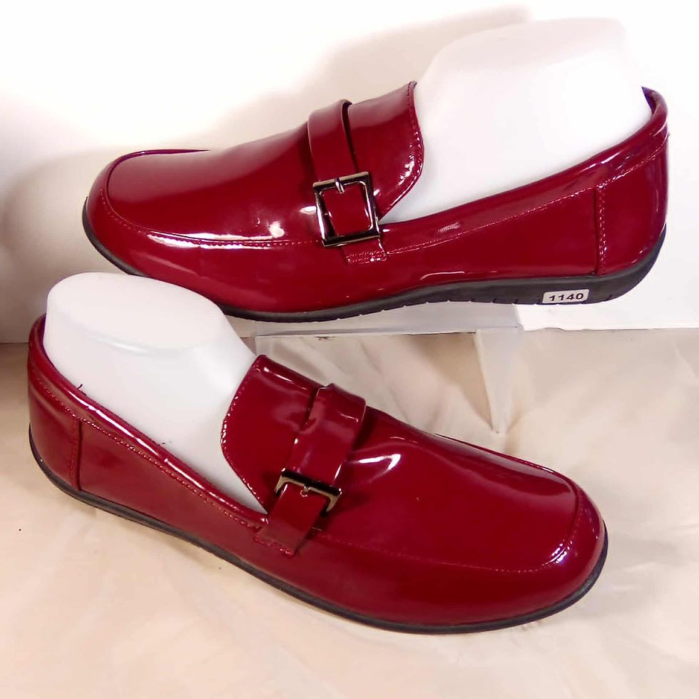 Cherry Red Faux Patent Leather Walking Loafer (Size 10W)