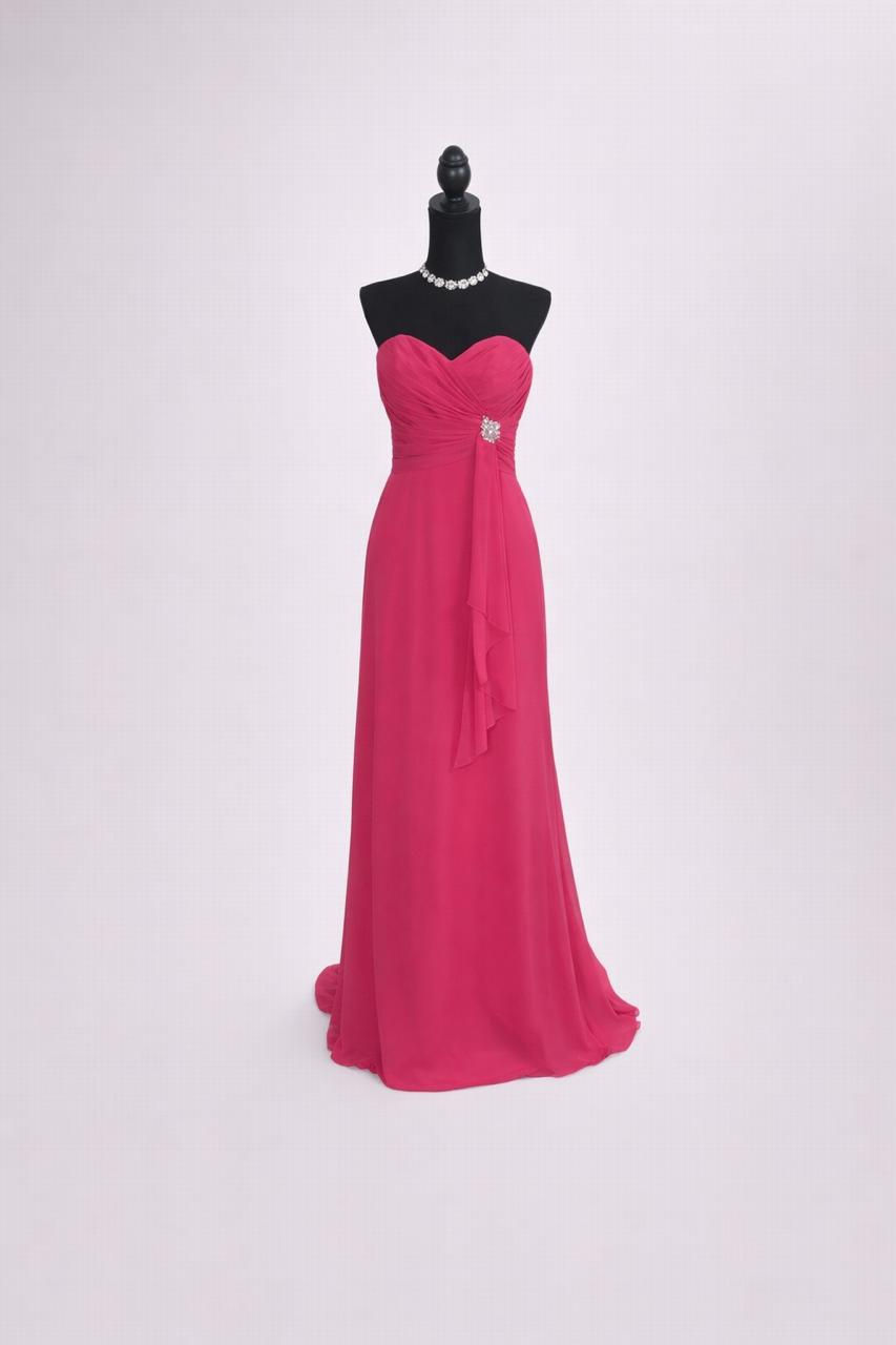 Hot Pink Chiffon Formal Gown (Small- size 2)