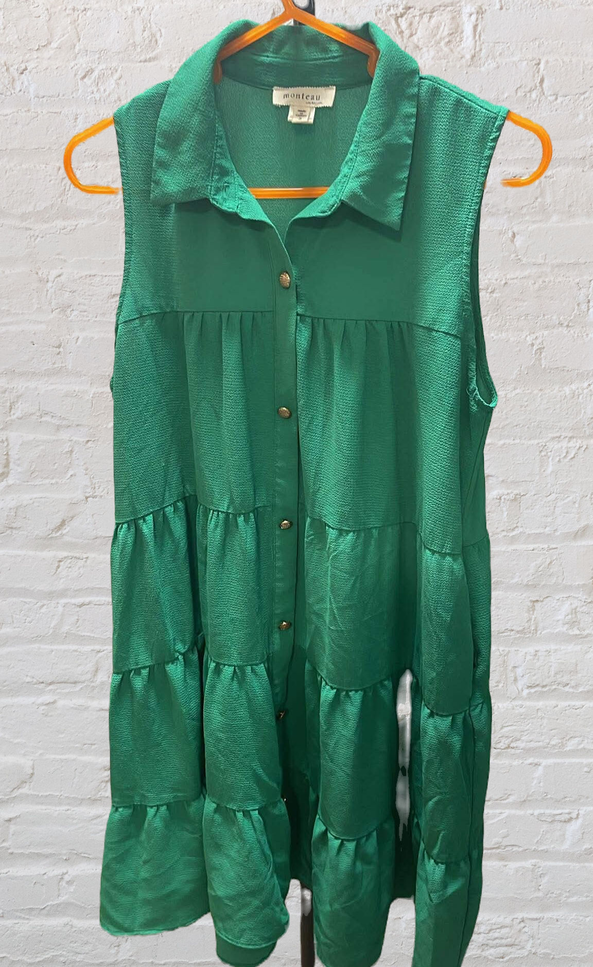 Preloved Green Ruffled Top (Size Small)