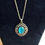 Thumbnail: Silvertone/Aqua Blue Vintage-Style Solo Pendant Necklace