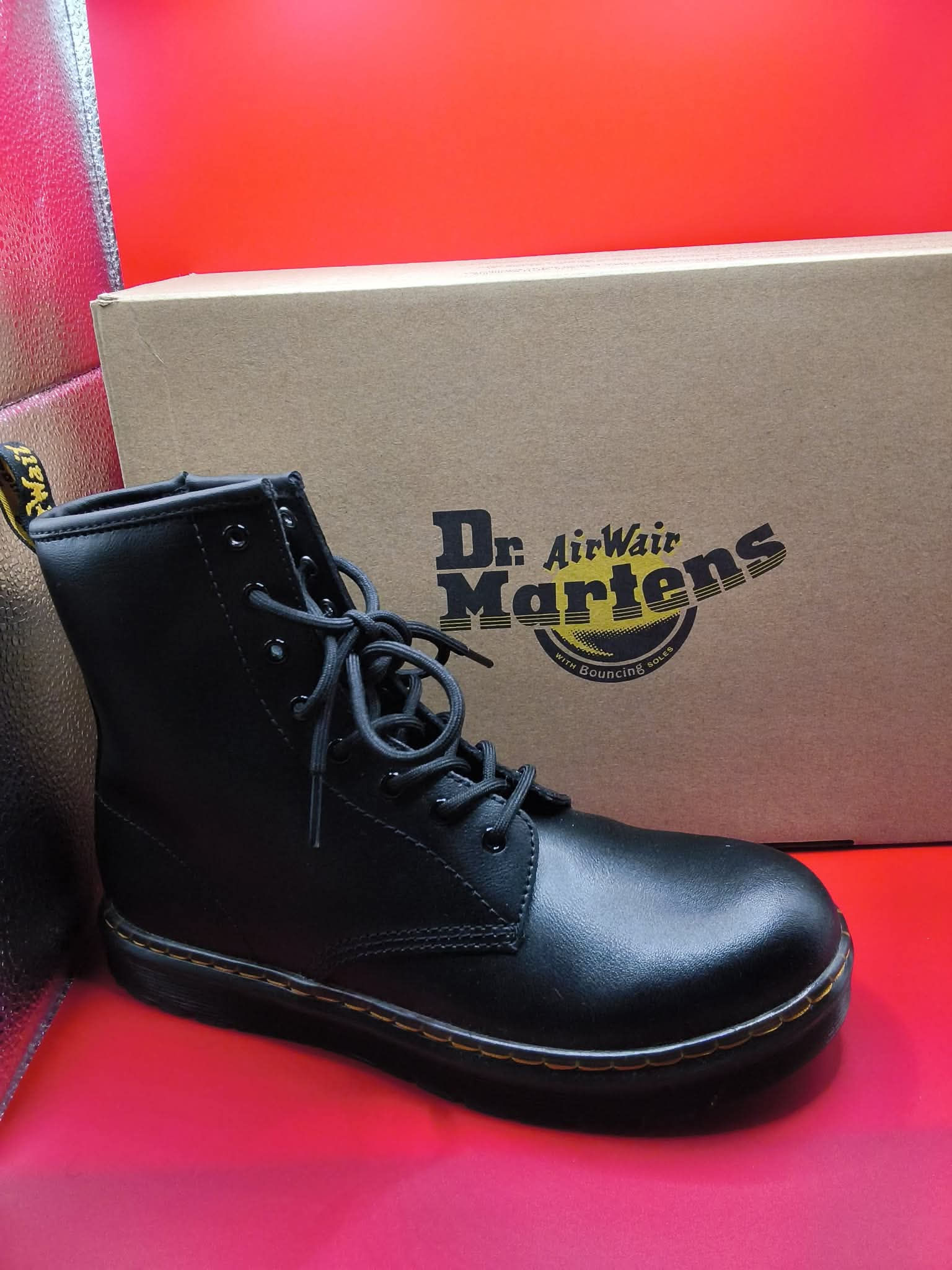 DOC MARTENS Black Combat Boots w/box (Size 7/7.5)