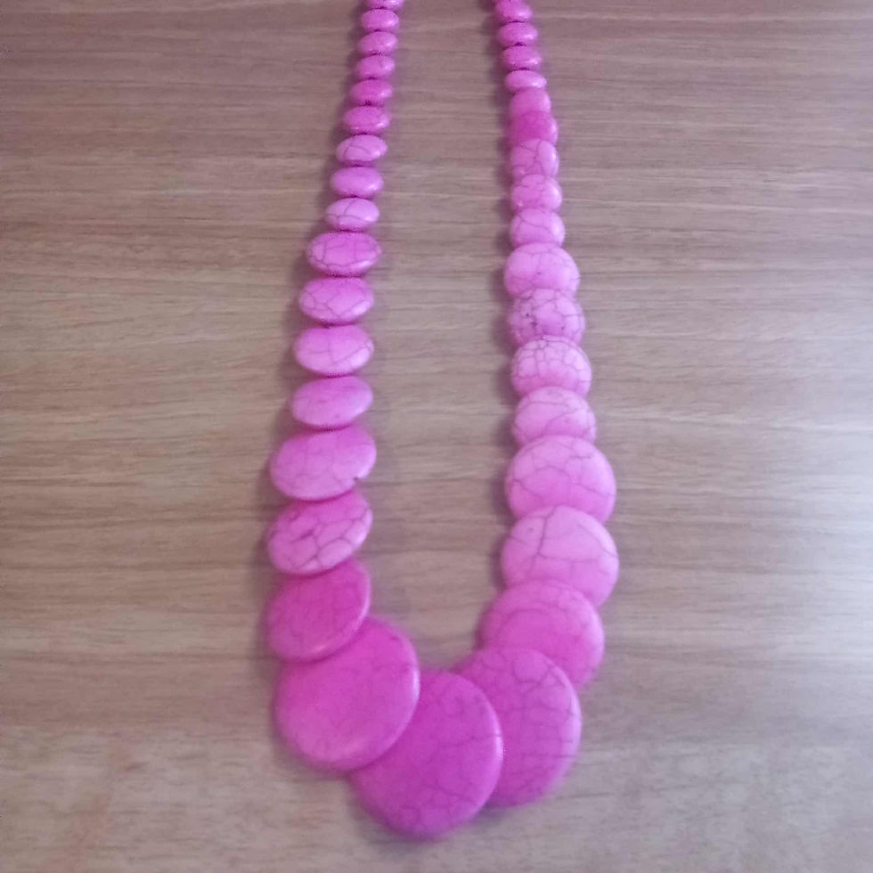 Thumbnail: Pink Circular Mid-Length Drop Necklace