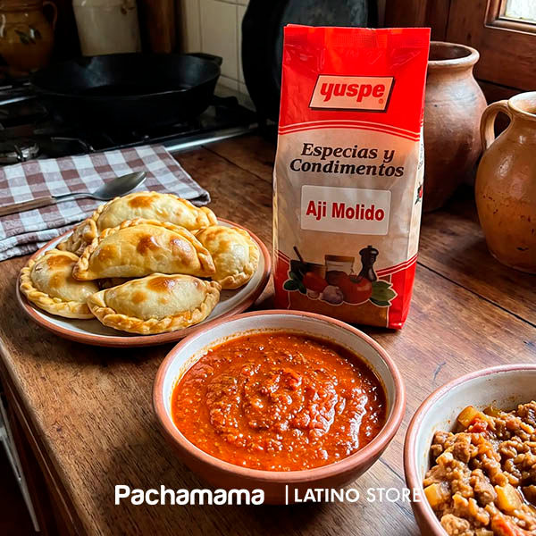 Yuspe Ground Chilli used as a seasoning in a savoury dish.