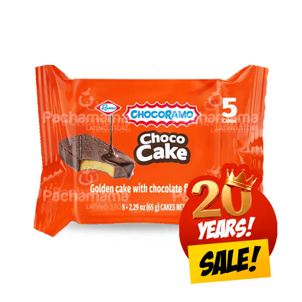 Pack 5 units of Chocoramo Colombian chocolate-covered cake snack SALE