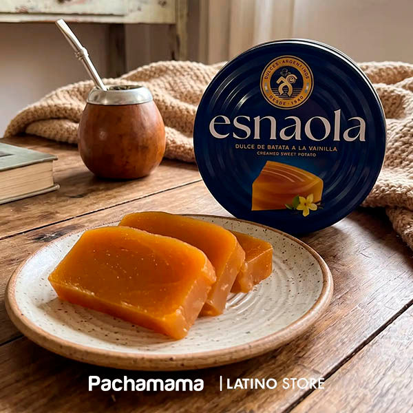 Esnaola Dulce de Batata vanilla served on a plate in an Argentine home setting
