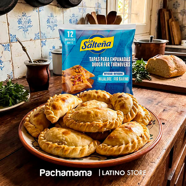 Homemade Argentine baked empanadas made with La Salteña puff pastry discs