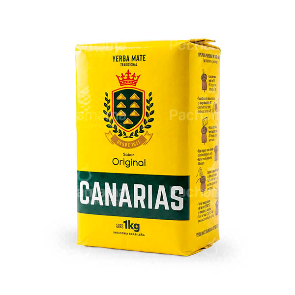 Canarias Original Uruguayan Yerba Mate 1kg bag on a white background.