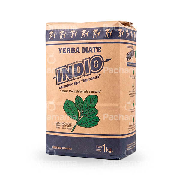 Indio yerba mate con palo Barbacuá 1kg pack from Argentina
