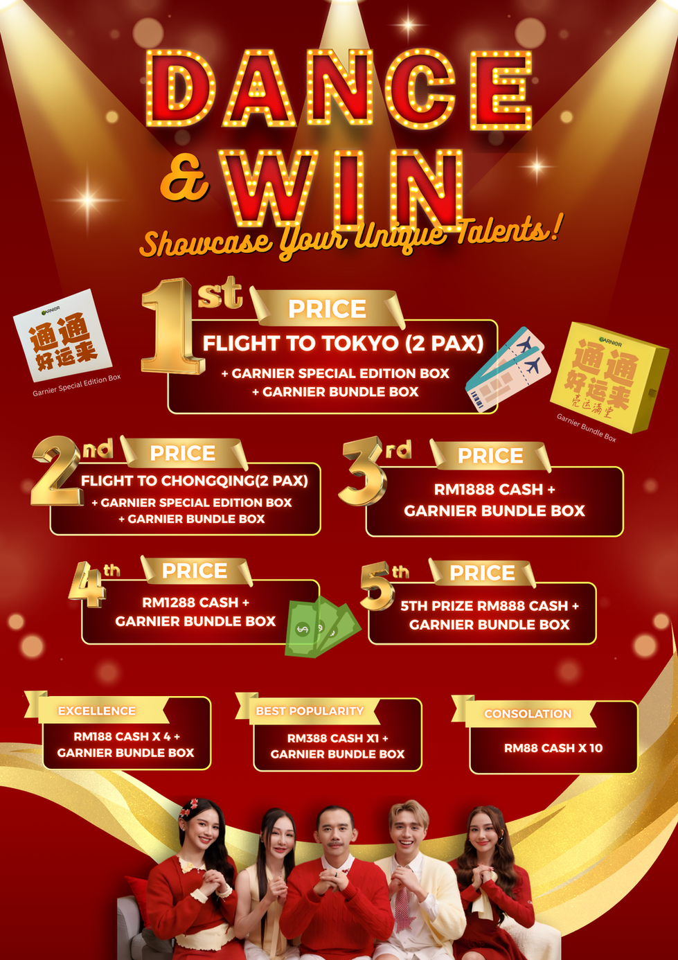 Gold and Red Modern Talent Show Poster (3)