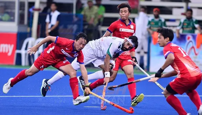 Pakistan Hockey Team in a match against China at the Sultan Azlan Shah Cup 2024.