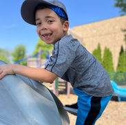 Happy boy playing at recess