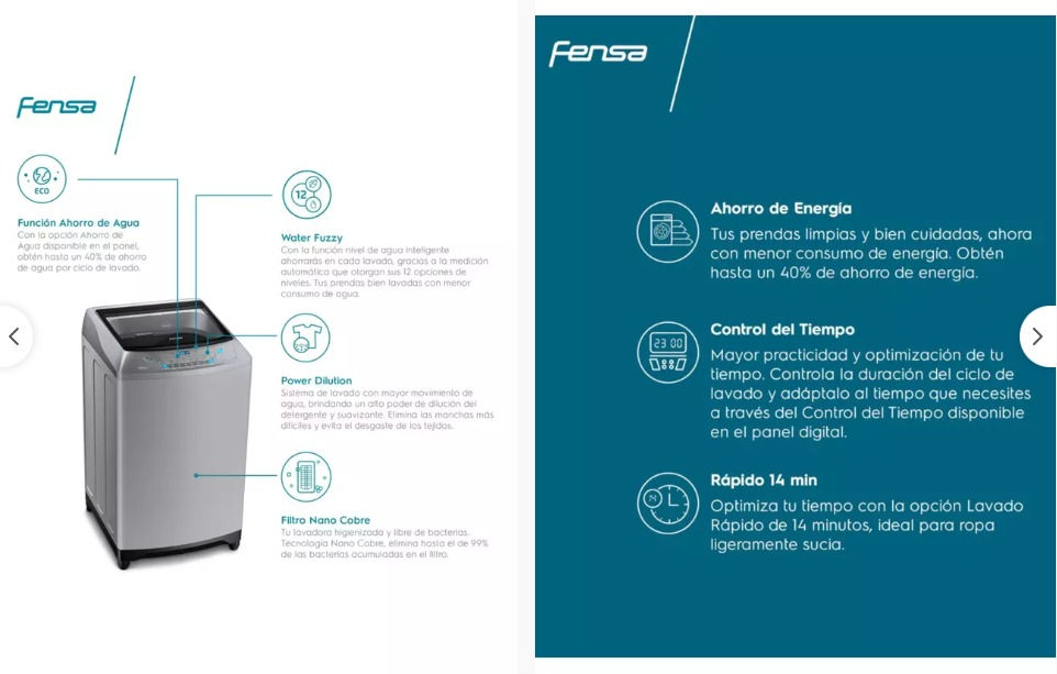 Miniatura: Lavadora FENSA Carga Superior 20 Kg Premium Care 20 SZ Silver