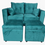 Miniatura: SOFA 2 CUERPOS FELPA VERDE  145*85*75 CM + 2 POUFF BAUL 47*47*47 CM