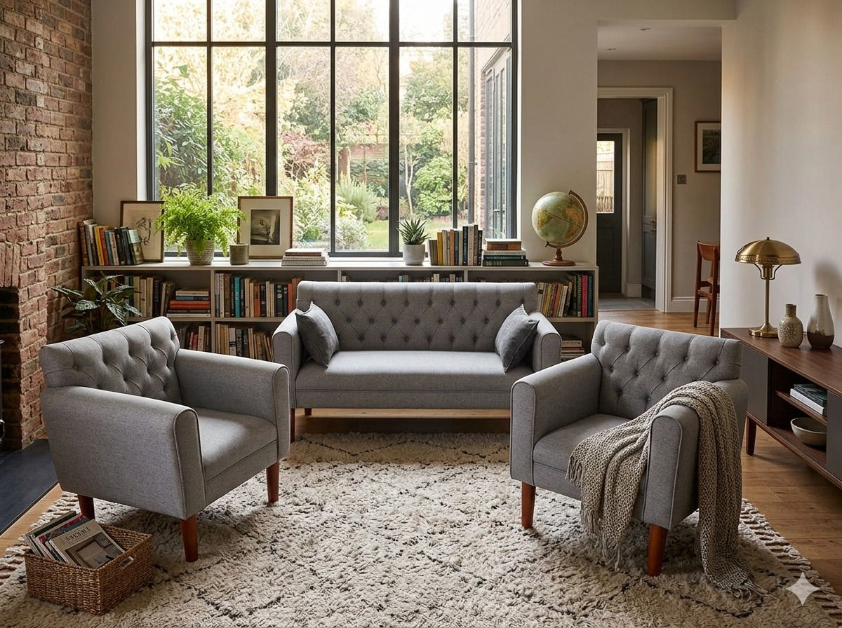 Juego de living 3 cuerpos + 2 individuales