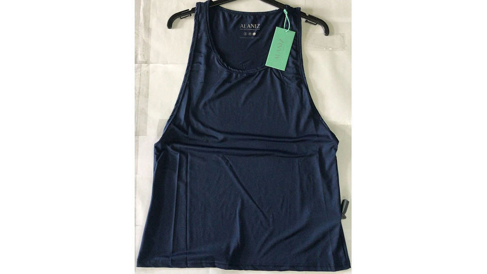 POLERA ALANIZ AZUL SIN MANGA/S