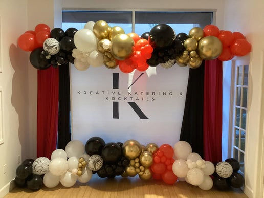Balloon garland and custom backdrop 